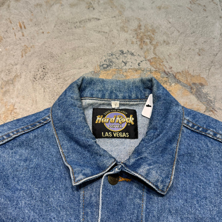 Used clothing Made in USA HARD ROCK HOTEL/ Hard Rock Hotel/ Denim Jacket/G Jacket/Size S