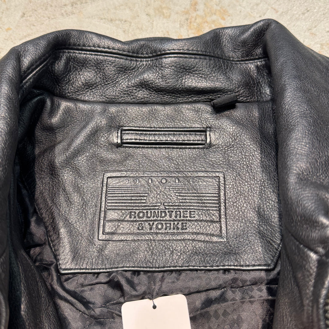 Used clothing ROUNDTREE&YORKE/ Round Tree & York/ Genuine leather zip-up leather jacket/ Cowhide/ Size XL