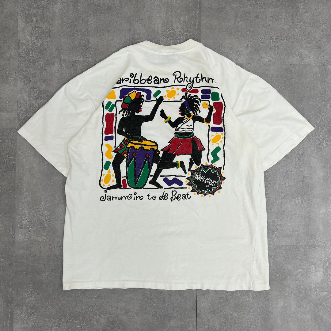 #60 90의 빈티지 Irieblue 티 싱글 스티치 미국 크기 L