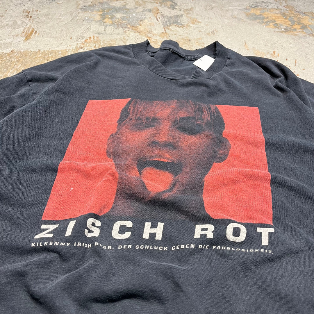 古着 キルケニー/ドイツビール/"ZISCH ROT"/ヴィンテージ シングルステッチ プリントTシャツ/サイズL-XL相当