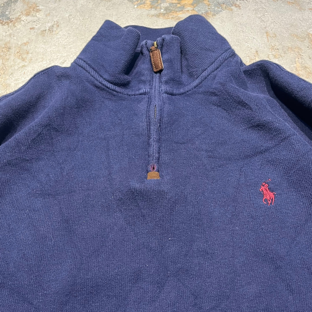 #3891 古着 POLO by Ralph Lauren/ポロバイラルフローレン/Cotton Knit Half Zip Sweaterコットンニットハーフジップ/サイズL