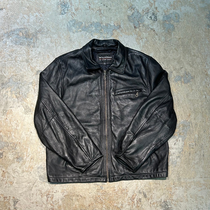 古着 WILSONS LEATHER/ ウィルソンズレザー/ ジップアップレザージャケット/ サイズL