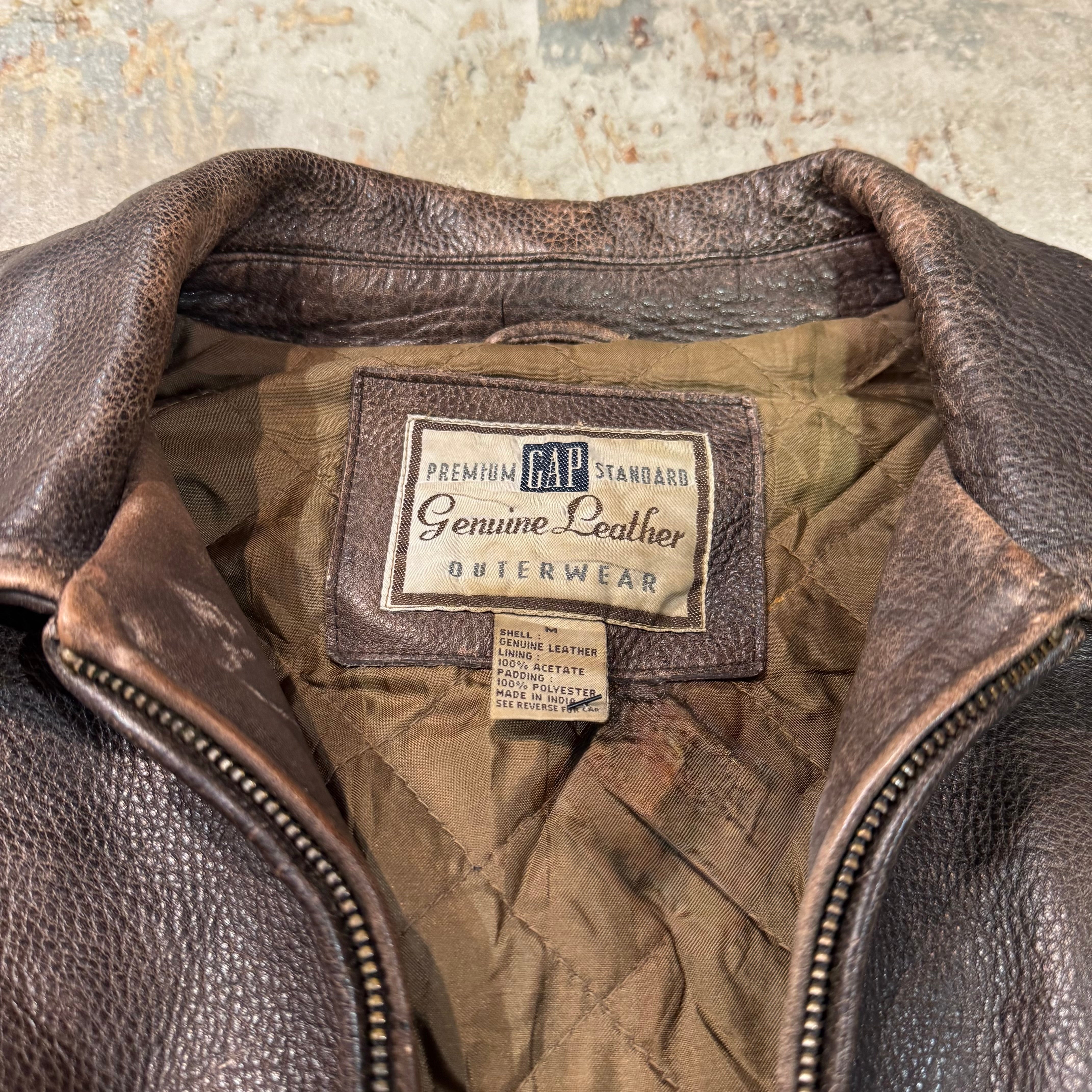 古着 90's〜 GAP/ ギャップ/ 本革ジップアップレザージャケット / 牛革
