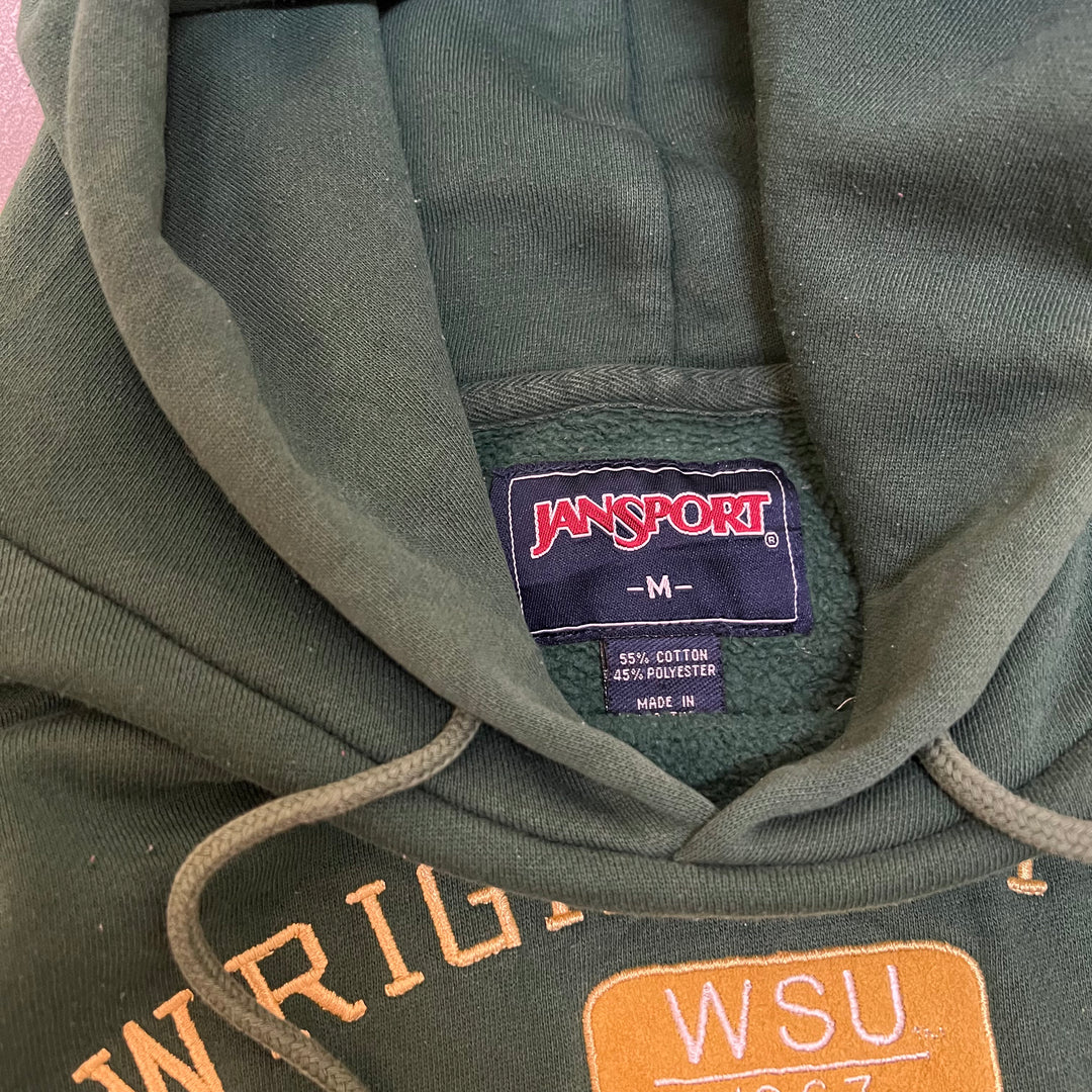 #1943 Old clothes JANSPORT / Pull Over Hoody / Pullover hoodie / Embroidered logo / College logo / Size M