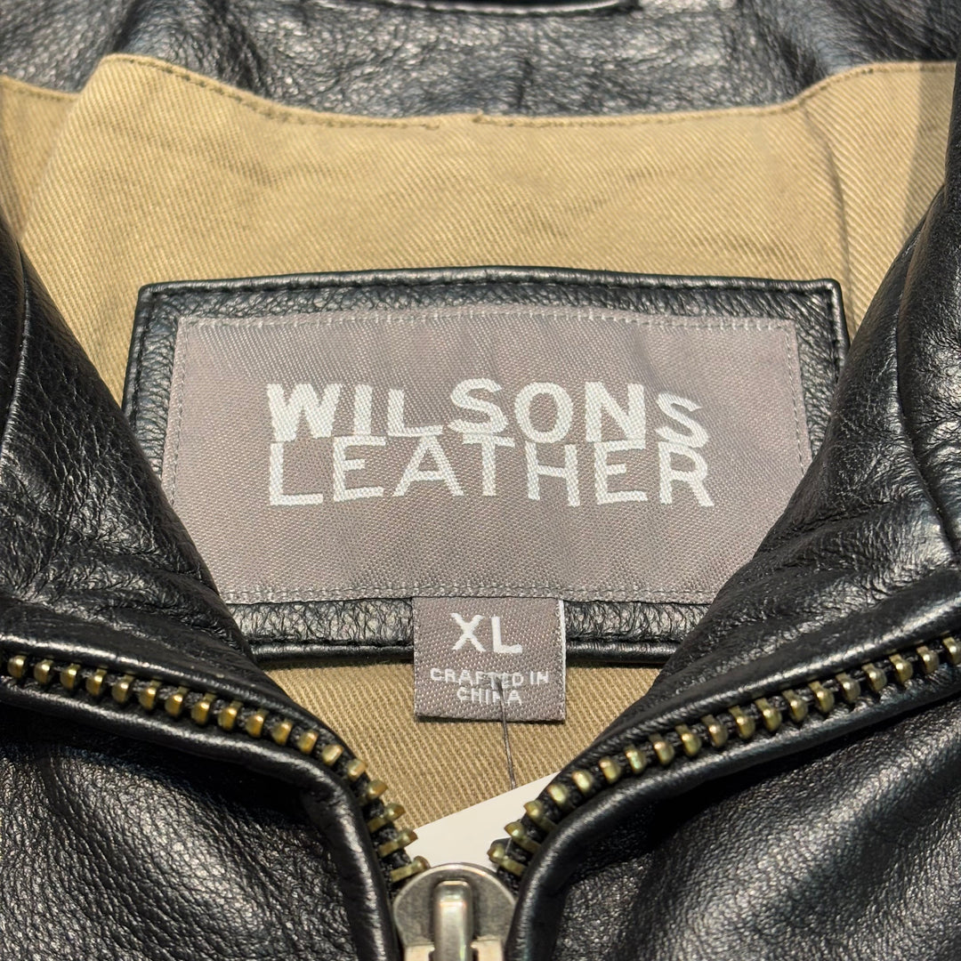 古着 WILSONS LEATHER/ ウィルソンズレザー/ 本革ジップアップレザージャケット/ 牛革/ サイズXL