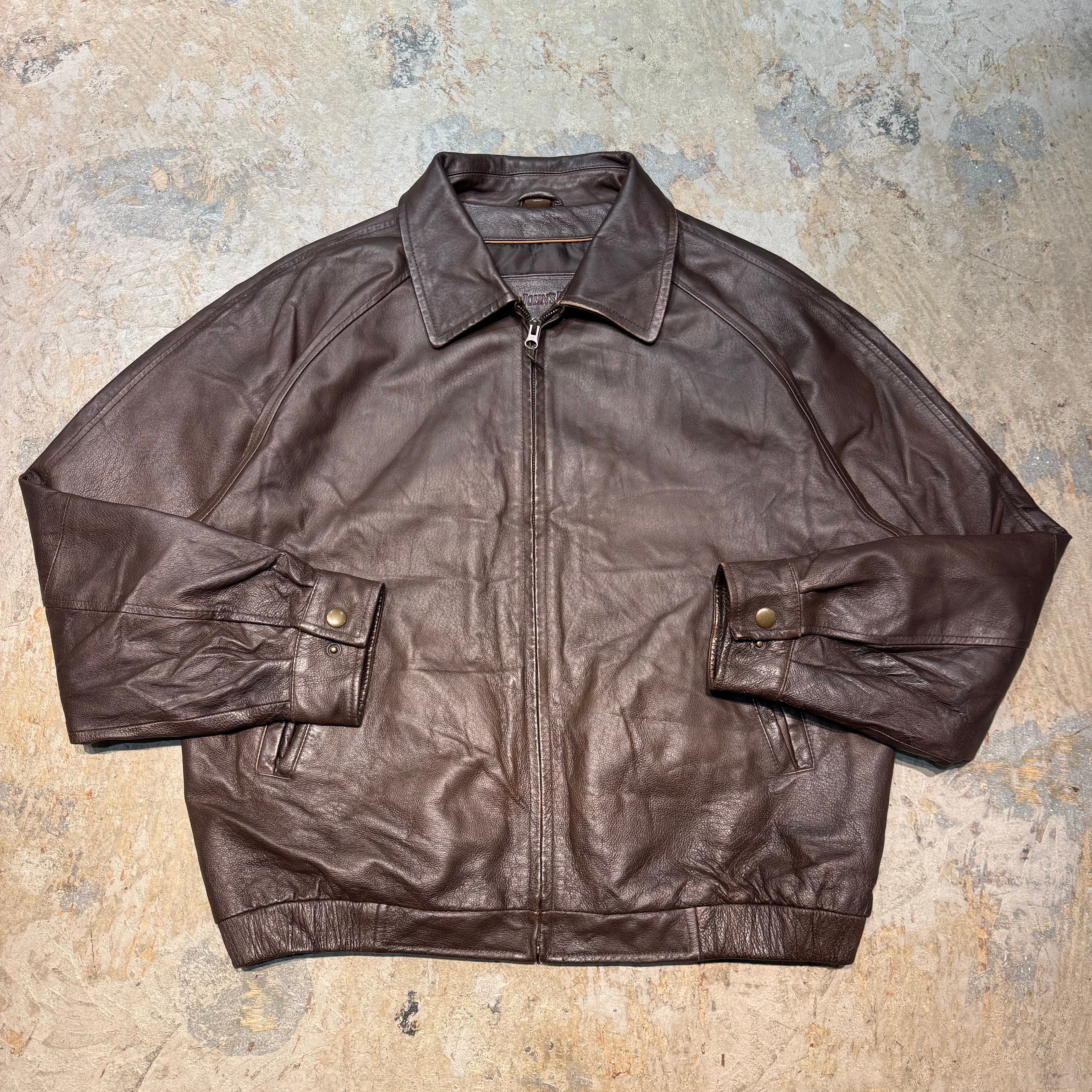 古着 ST JOHN'S BAY/セントジョンズベイ/ジップアップレザージャケット