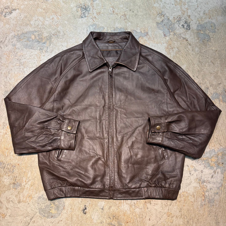 古着 ST JOHN'S BAY/セントジョンズベイ/ジップアップレザージャケット /サイズM