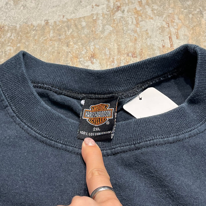 古着 USA製 Harley-Davidson/ハーレー ダビッドソン マサチューセッツ州 ボストン 長袖Tシャツ サイズXXL