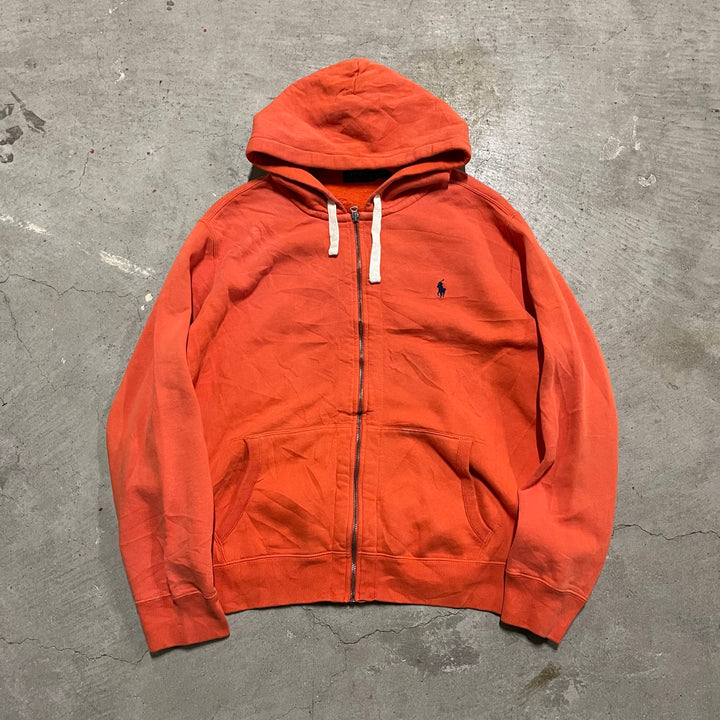 #3826 古着 POLO Ralph Lauren/ポロラルフローレン/Zip Up Hoody / ジップパーカー / フード裏地サーマル/サイズXL