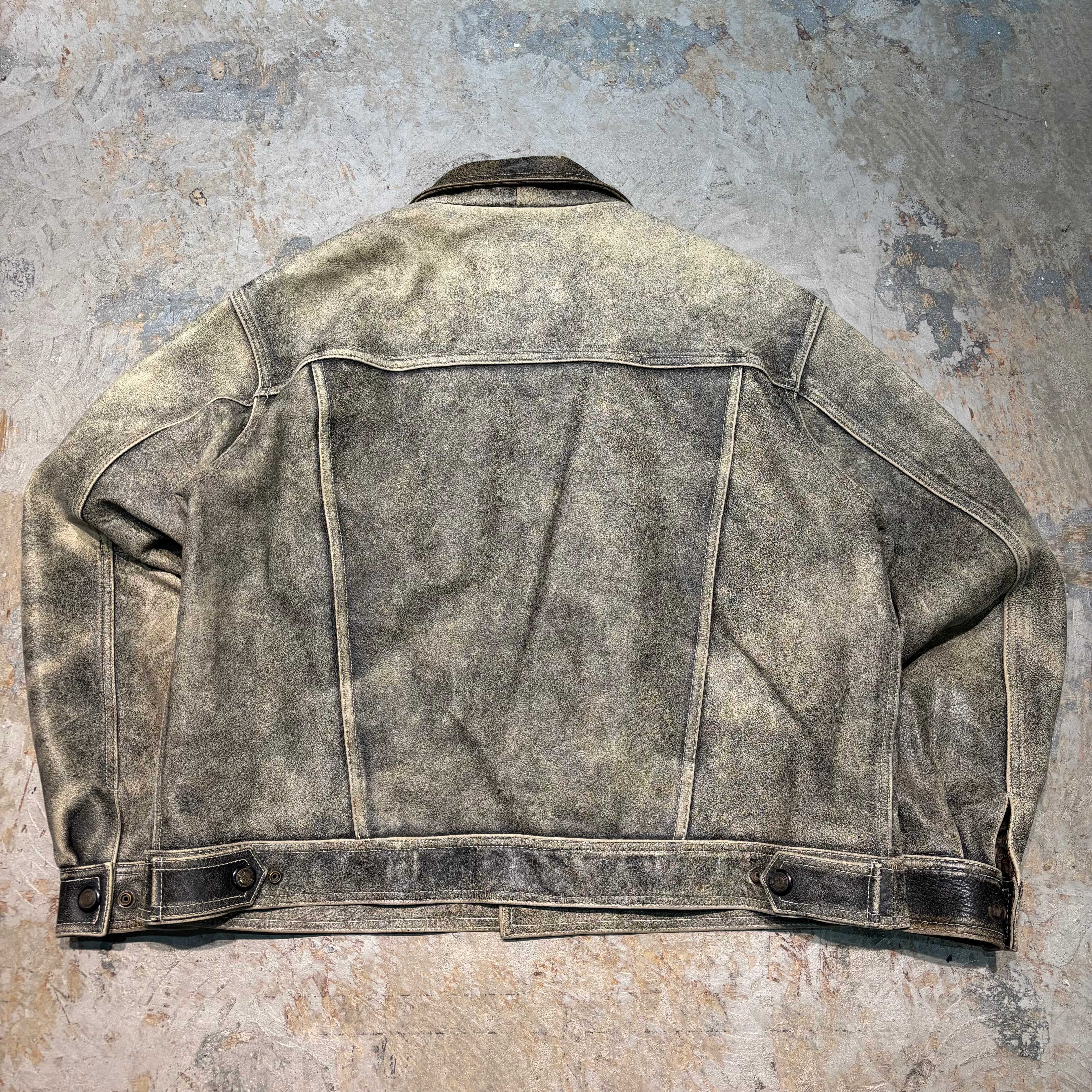 欧州輸入古着フーディレザージャケット 本革 vintage BIGsize(わ) 欧州輸入古着フーディレザージャケット 本革 vintage BIGsize(わ