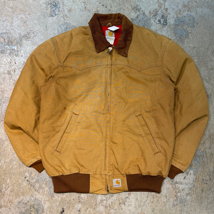 중고 의류 Carhartt/ Santa Fe 재킷/ 오리 직물/ 퀼트 라이닝/ 코듀로이 칼라/ 크기에 해당