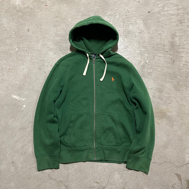 #3824 古着 POLO Ralph Lauren/ポロラルフローレン/Zip Up Hoody / ジップパーカー / フード裏地サーマル/reverse weaveタイプ/サイズL