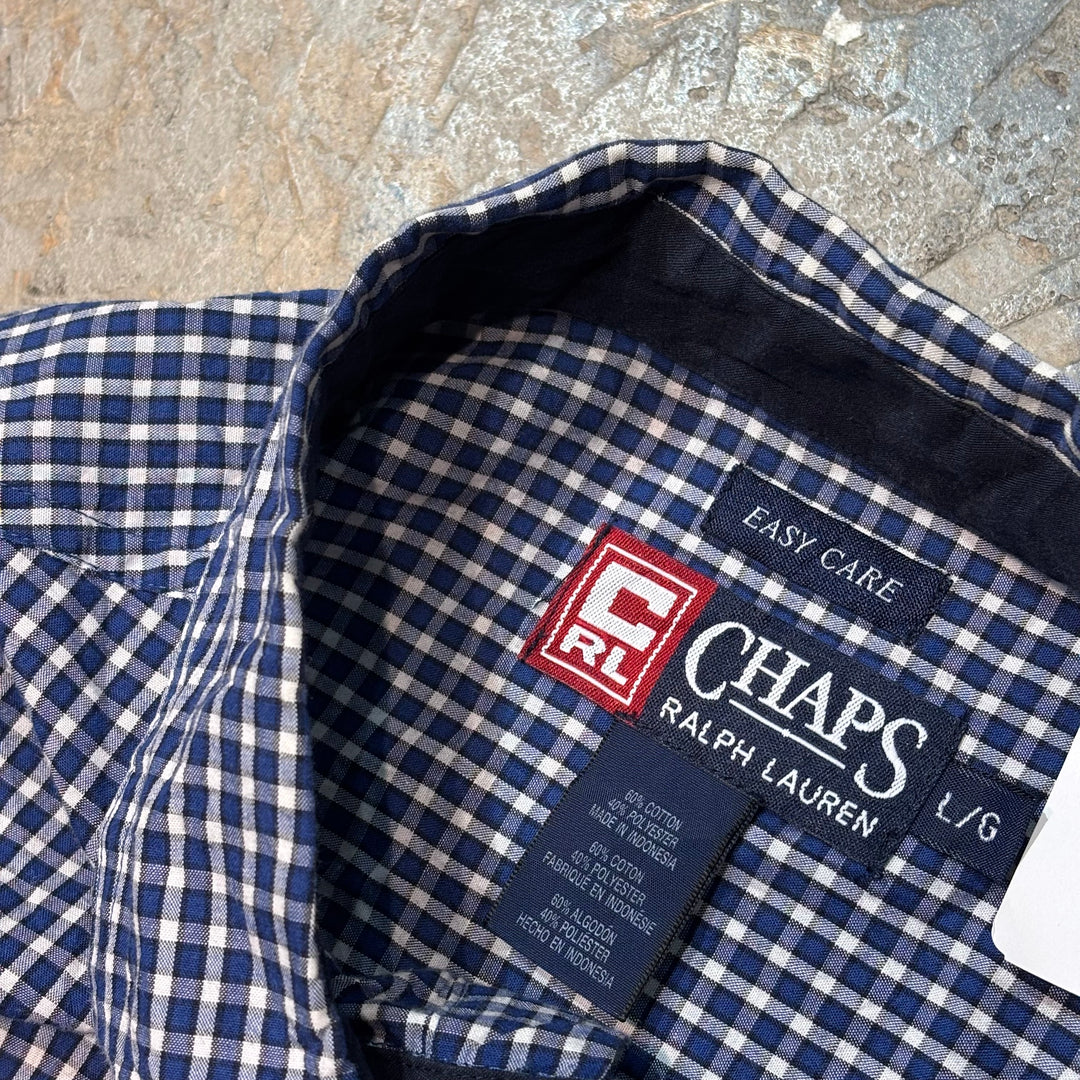 古着 CHAPS RALPH LAUREN/ チャップス ラルフ ローレン/  リメイク / ボタンダウン半袖シャツ/ チェック柄/ サイズL