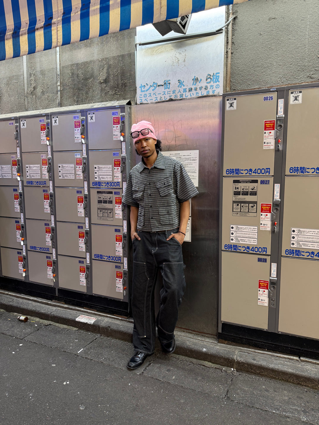 ミリタリーライクチェック ボックスシルエット 短丈シャツ