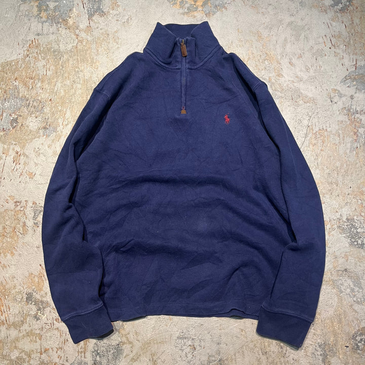 #3891 古着 POLO by Ralph Lauren/ポロバイラルフローレン/Cotton Knit Half Zip Sweaterコットンニットハーフジップ/サイズL