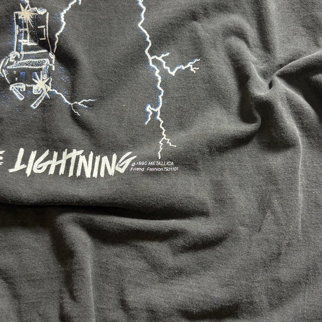 古着 90's METALLICA メタリカ RIDE THE LIGHTNING バンドTシャツ プリントTシャツ サイズL相当
