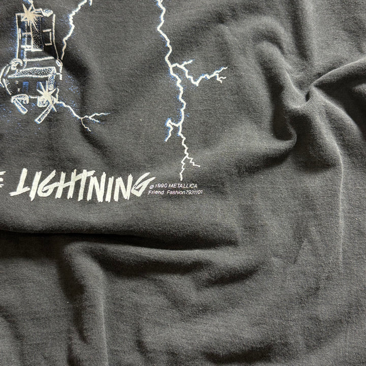 古着 90's METALLICA メタリカ RIDE THE LIGHTNING バンドTシャツ プリントTシャツ サイズL相当