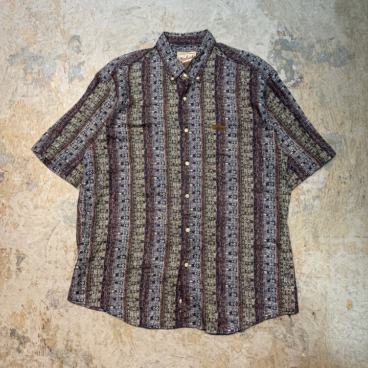 旧衣服Woolrich/羊毛rich/扣式短袖衬衫/总花样/尺寸L