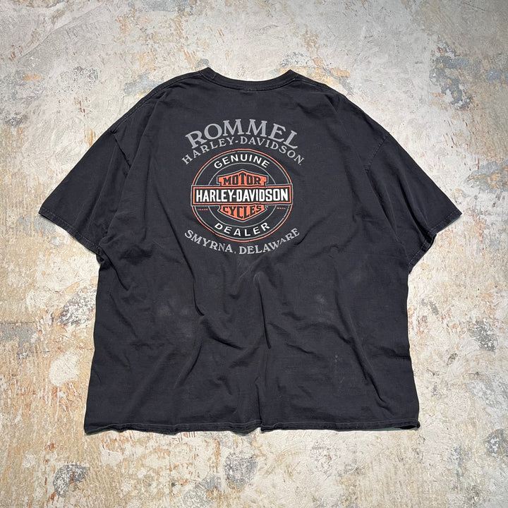 古着 Harley-Davidson/ハーレー ダビッドソン デラウェア州 スマーナ ロンメル店 プリントTシャツ サイズXXXXXL