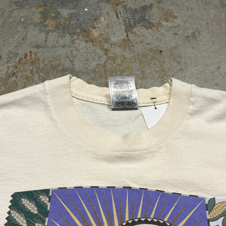 古着 90s USA製 クロップウォーク/民族/地球/環境/ヴィンテージ シングルステッチ プリント Tシャツ/サイズL