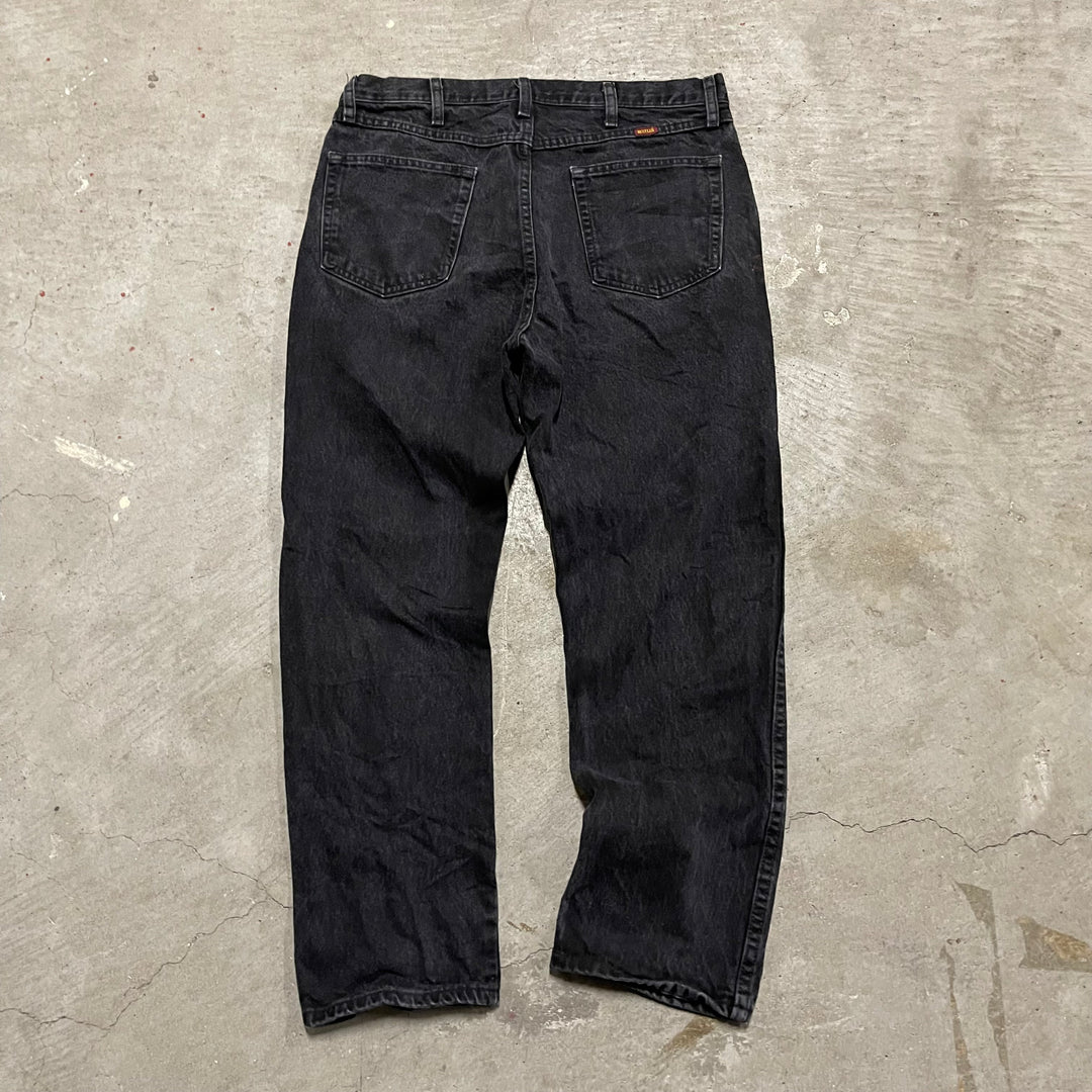 #4265 古着 RUSTLER/ラスラー/Black Denim Pants/ブラックデニムパンツ/サイズ36×30