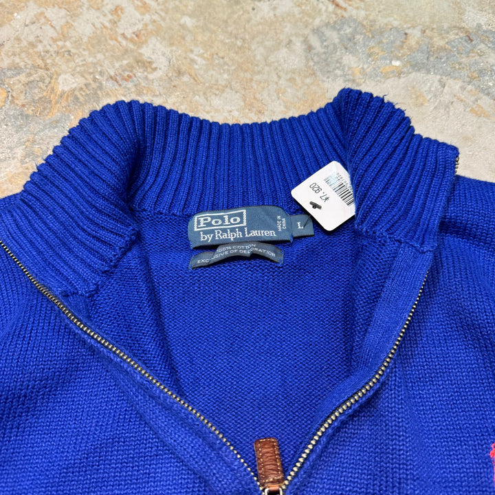 古着 POLO by Ralph Lauren/ポロラルフローレン/ハーフジップニットセーター/サイズL