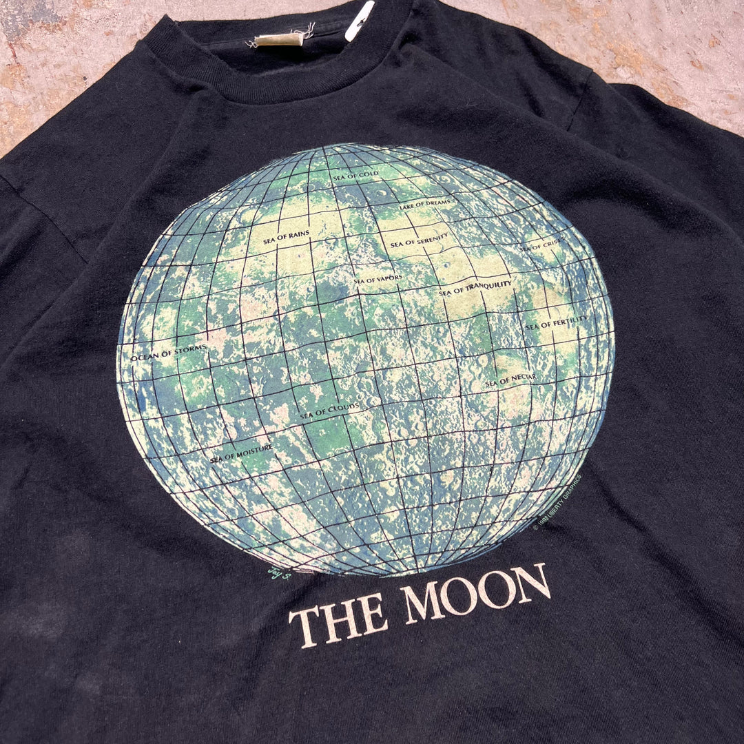 古着 92's USA製 LIBERTY GRAPHICS - THE MOON/アート/ヴィンテージ シングルステッチ プリントTシャツ/サイズ2XL相当