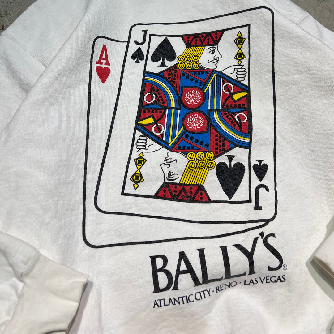 #3627 古着 FRUIT OF THE LOOM/フルーツオブザルーム / Crew Neck Sweat Shirts/クルーネックスウェット /USA製/大判プリント/BALLY'S ATLANTIC CITY・RENO・LASVEGAS/サイズL