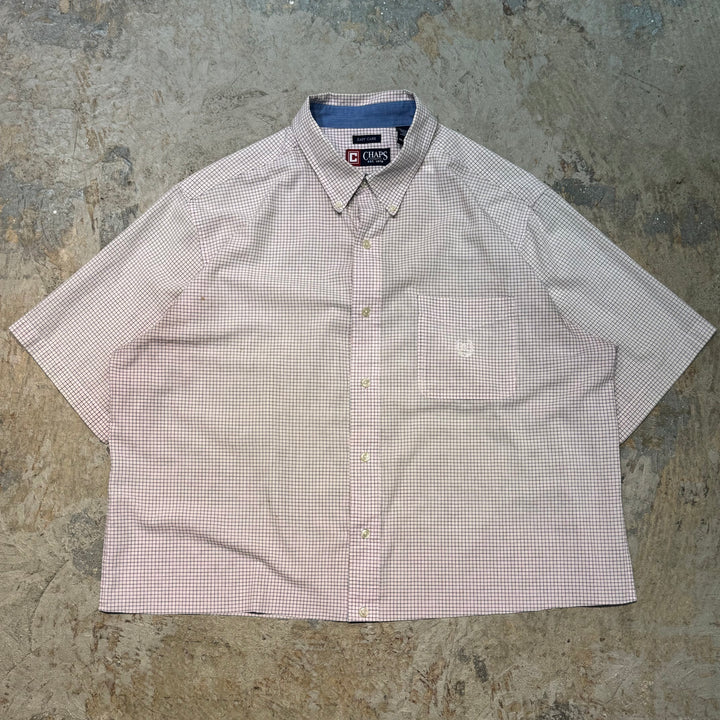 古着 CHAPS RALPH LAUREN/ チャップス ラルフ ローレン/  ボタンダウン半袖シャツ/ リメイク/ チェック柄/ サイズXL