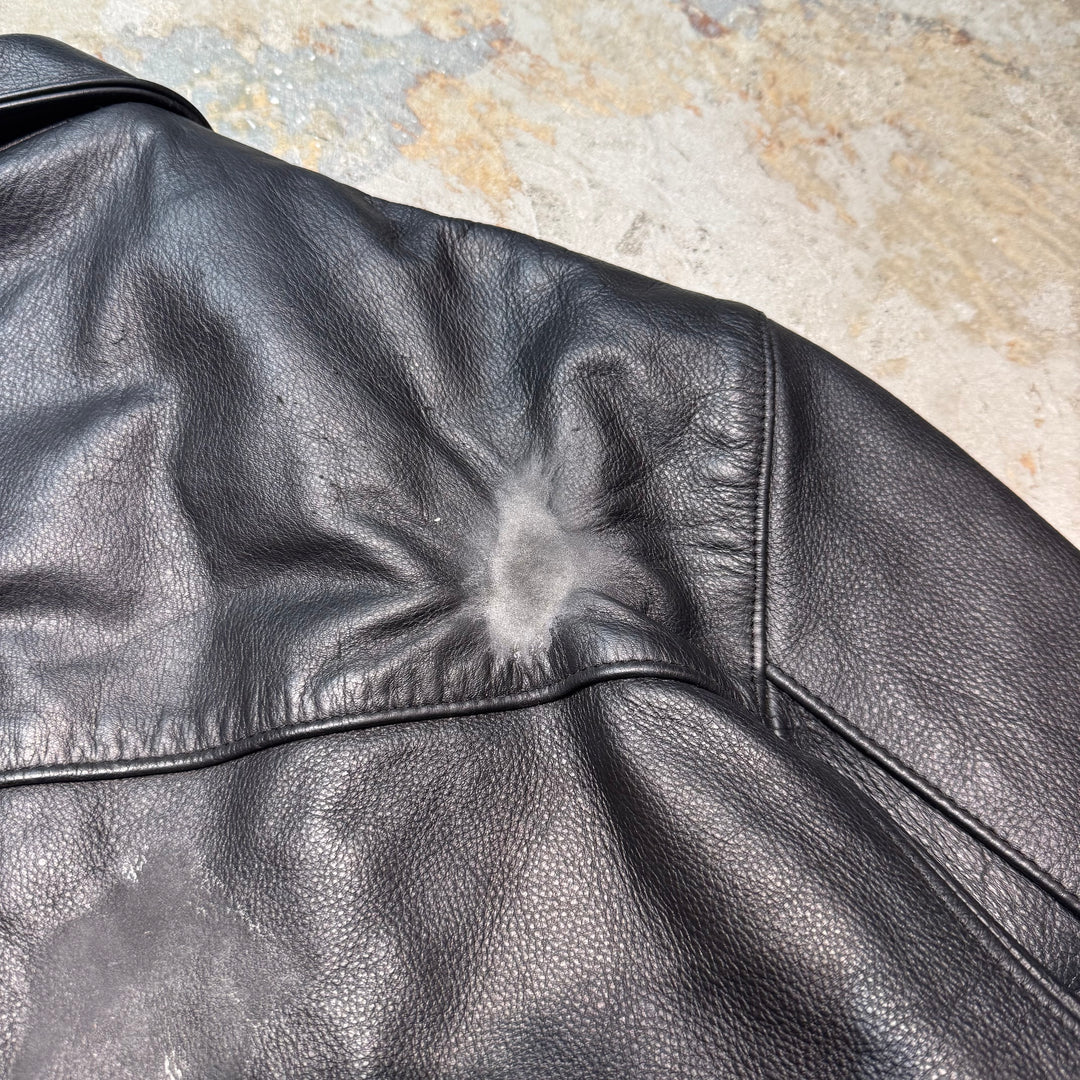 古着 USAVINTAGE/ジップアップレザージャケット/ サイズXL相当