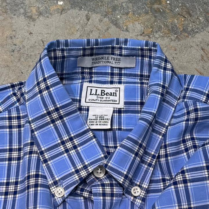 古着 L.L.Bean/ エルエルビーン/ ボタンダウン長袖シャツ/ チェック柄/ リメイク/ サイズM
