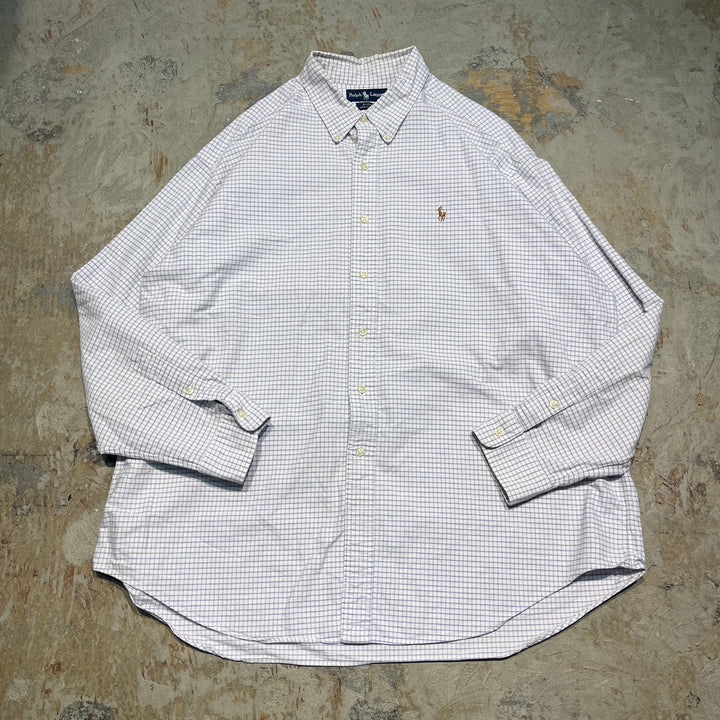 #4408 古着 Ralph Lauren/ラルフローレン/Long Sleeve Button Down Shirt/長袖ボタンダウンシャツ/BLAKE/ブレイク/チェック柄/サイズ XXL