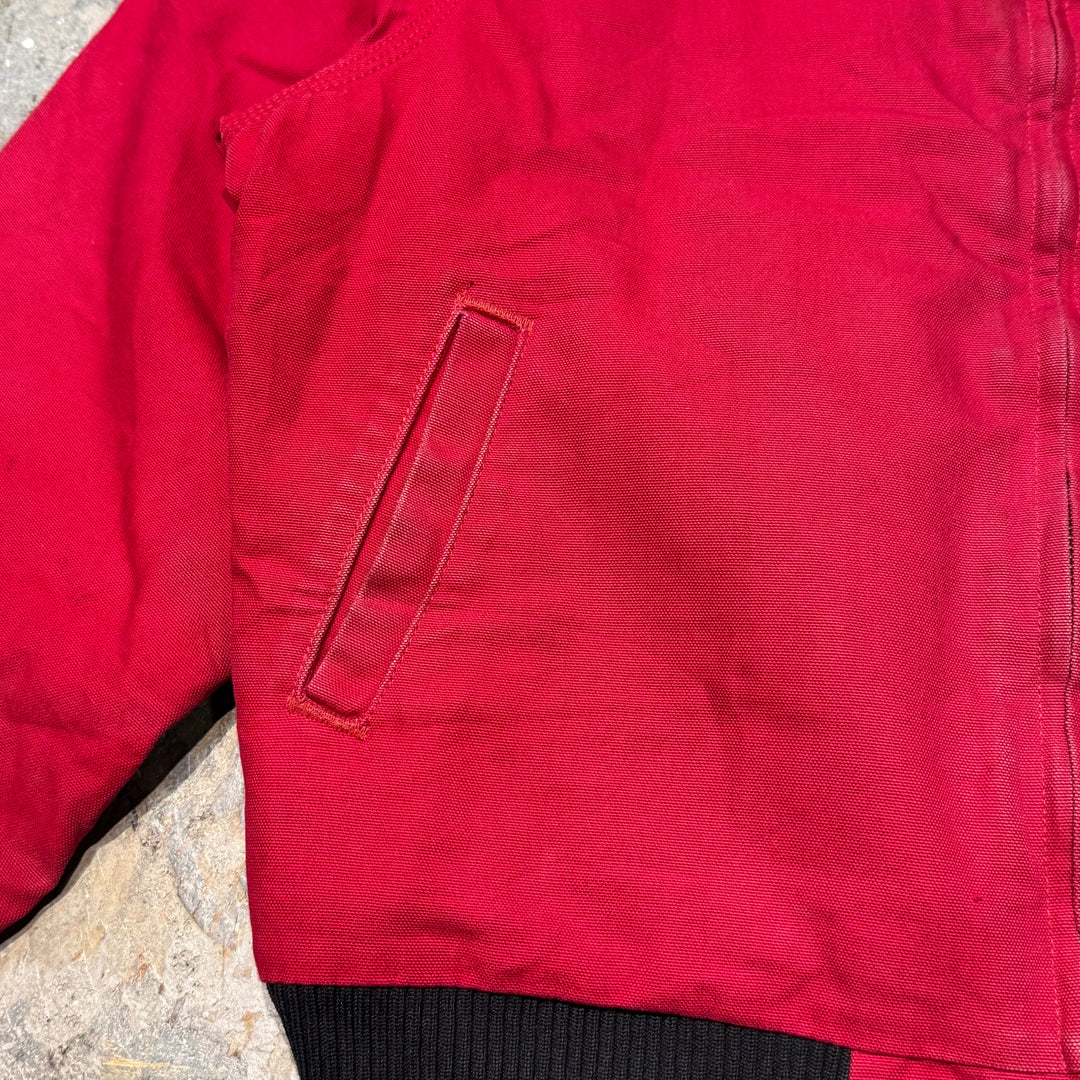 旧衣服Carhartt/汽车心/圣达菲夹克/鸭面料/衬里绗缝/企业标志/衣领灯芯绒/尺寸XL