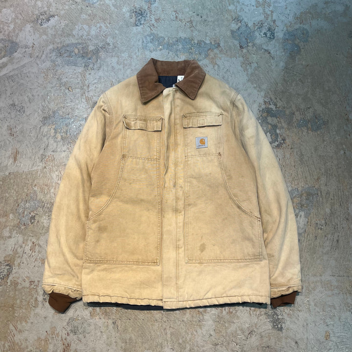 古着 80's Carhartt/ カーハート/ トラディショナルコート/ 襟コーデュロイ/ 裏地キルティング/ サイズXL相当