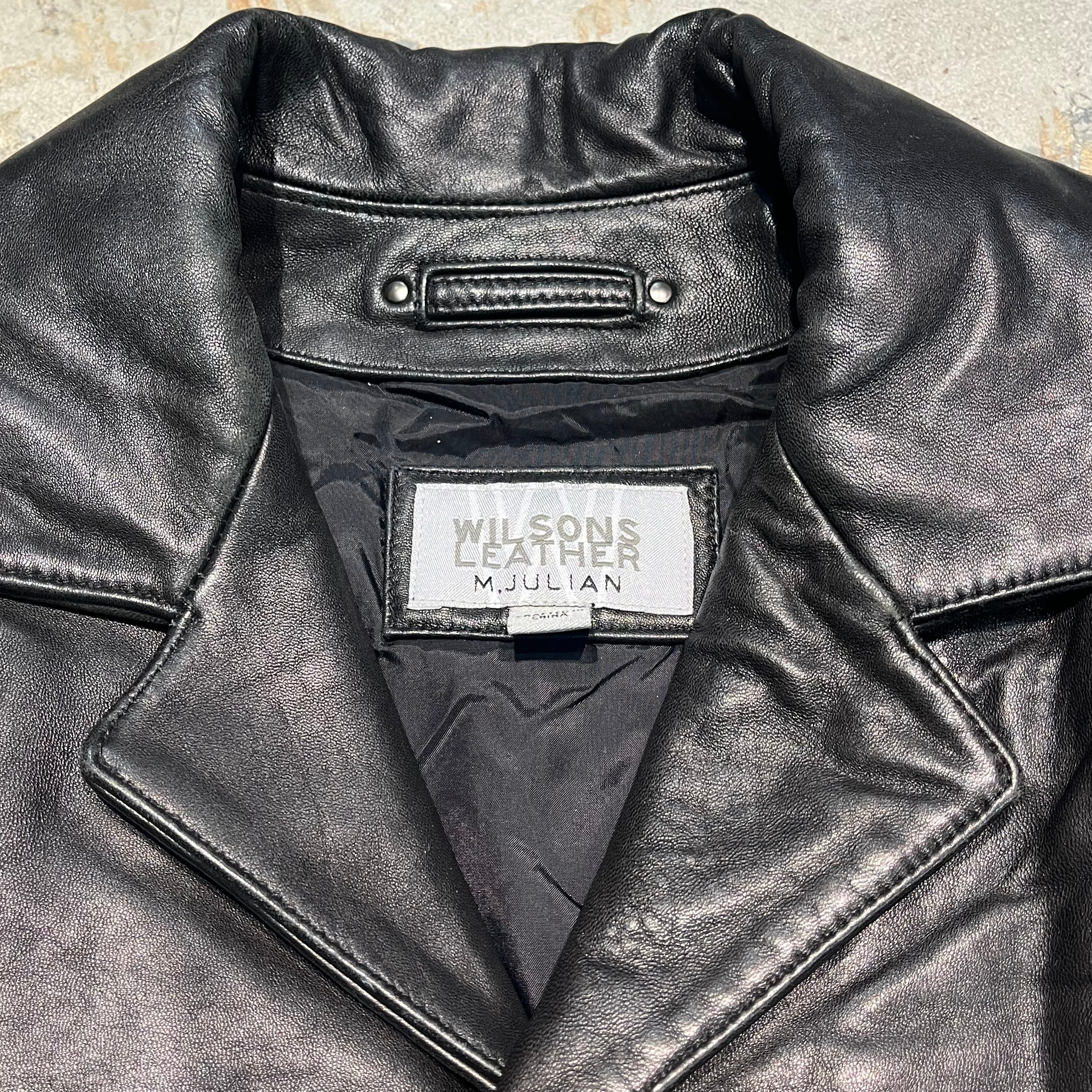 3322 古着 WILSONS/Leather Jacket/フロントボタンレザージャケット