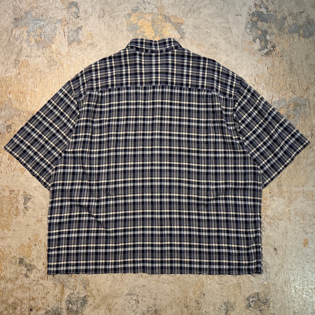 古着 EDDIE BAUER/ エディバウアー/ ボタンダウン半袖シャツ/ リメイク/ チェック柄/ サイズXL
