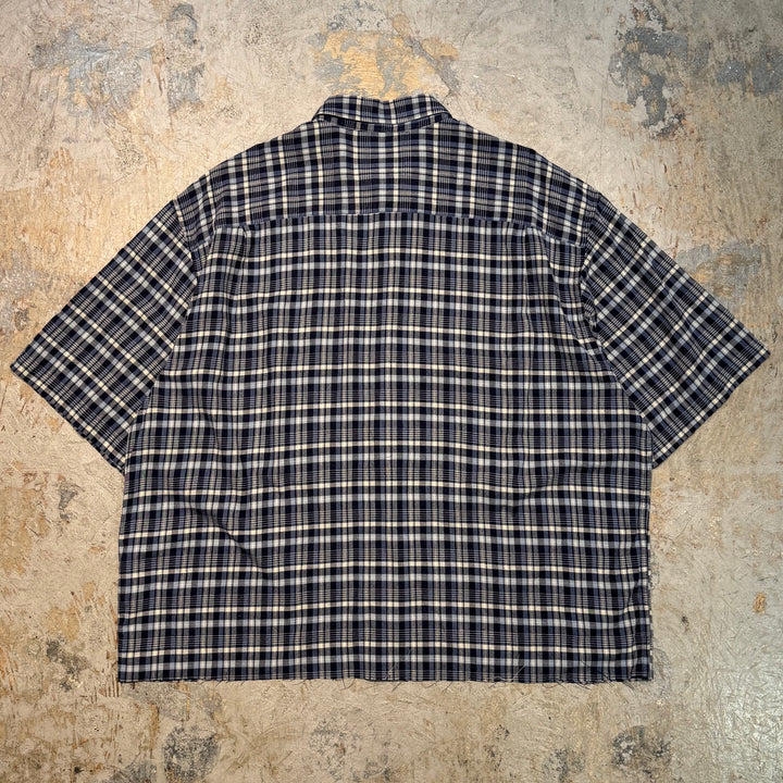 古着 EDDIE BAUER/ エディバウアー/ ボタンダウン半袖シャツ/ リメイク/ チェック柄/ サイズXL