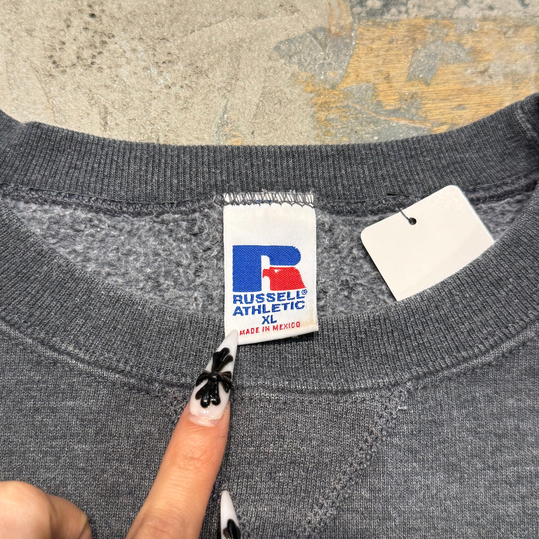 古着 90's RUSSELLATHLETIC/ ラッセル アスレチック/ クルーネックブランクスウェット/ 無地/ Vガゼット/ サイズXL
