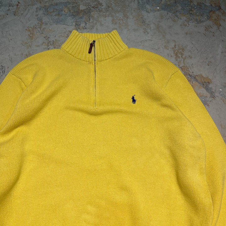 #3323 古着 Polo Ralph Lauren/ポロラルフローレン / Half Zip Cotton Knit Sweater/ハーフジップ コットンニット セーター / サイズXXL