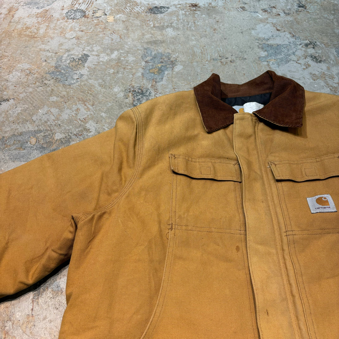 古着 90's~ carhartt/ カーハート/ トラディショナルコート/ ダック地/ 裏地キルティング/ サイズXL相当