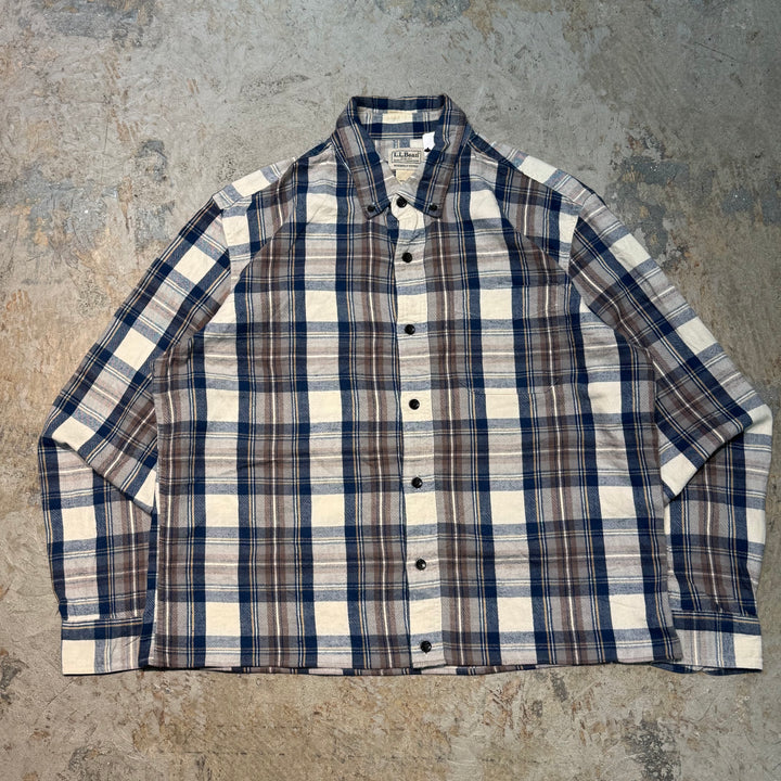 古着 L.L.Bean/ エルエルビーン/ フランネルシャツ/ チェック柄/ リメイク/ サイズL