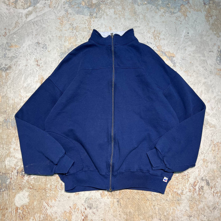 #4036 古着 Russell Athletic/ラッセル アスレチック/Zip Up Blank Sweat Shirt/ジップアップブランクスウェット/サイズXXL