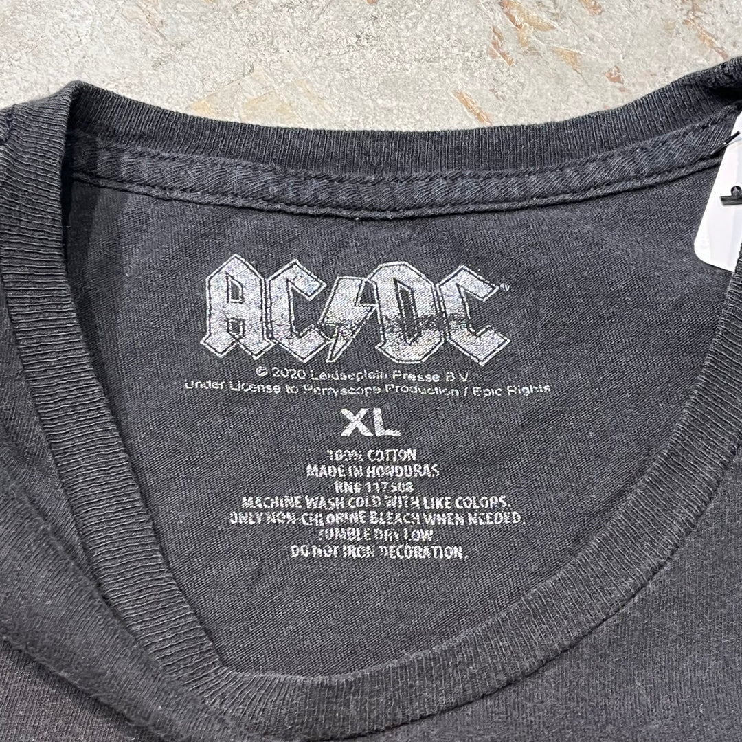빈티지 AC/DC/ACDC/밴드 티셔츠/프린트 티셔츠/크기 XL