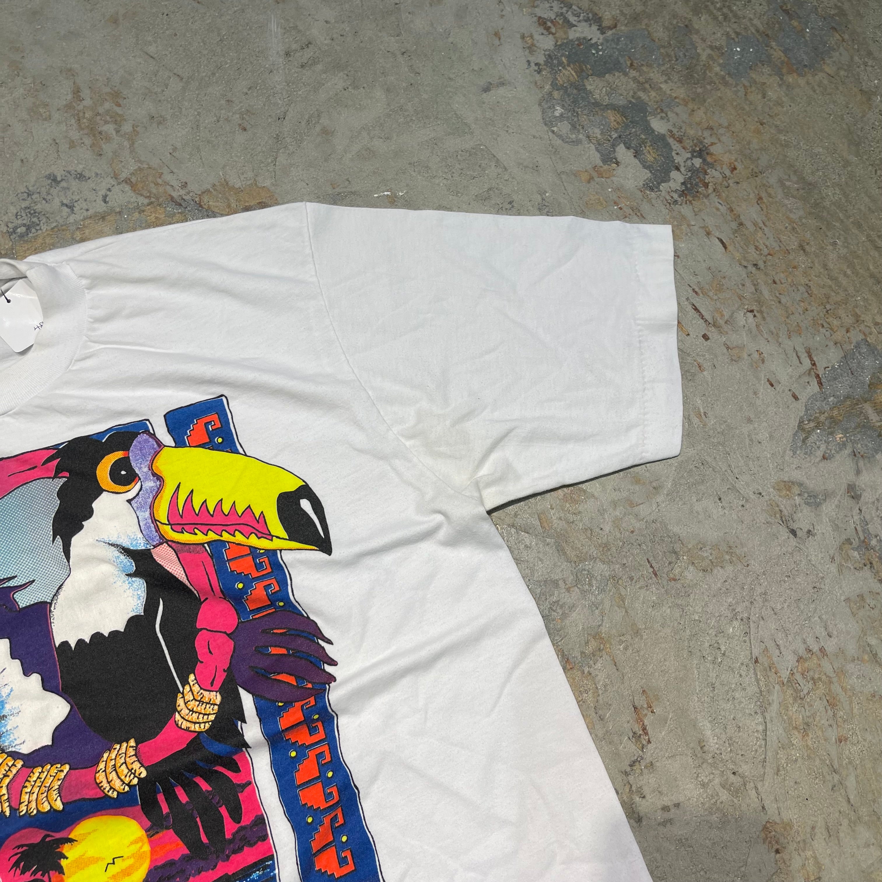 古着 ビンテージ タイダイ マーブル 毒 ケミカル 転写 アート Tシャツ 希少 古着 90s USA製 宝石 クリスタル タイダイ アート Tシャツ L