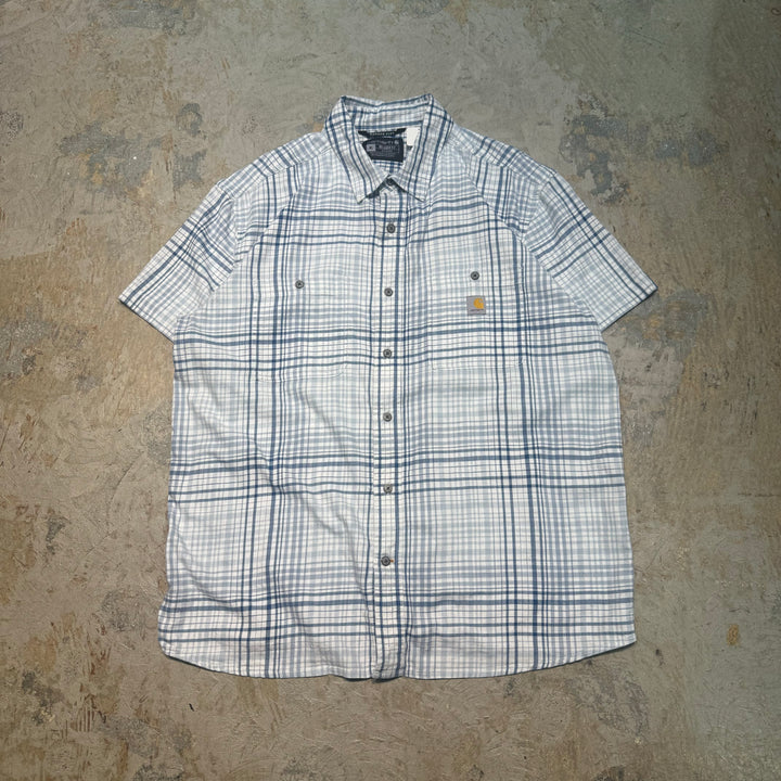 Used clothing carhartt/Carhartt/Button-down short sleeve shirt/Checked pattern/Size XL