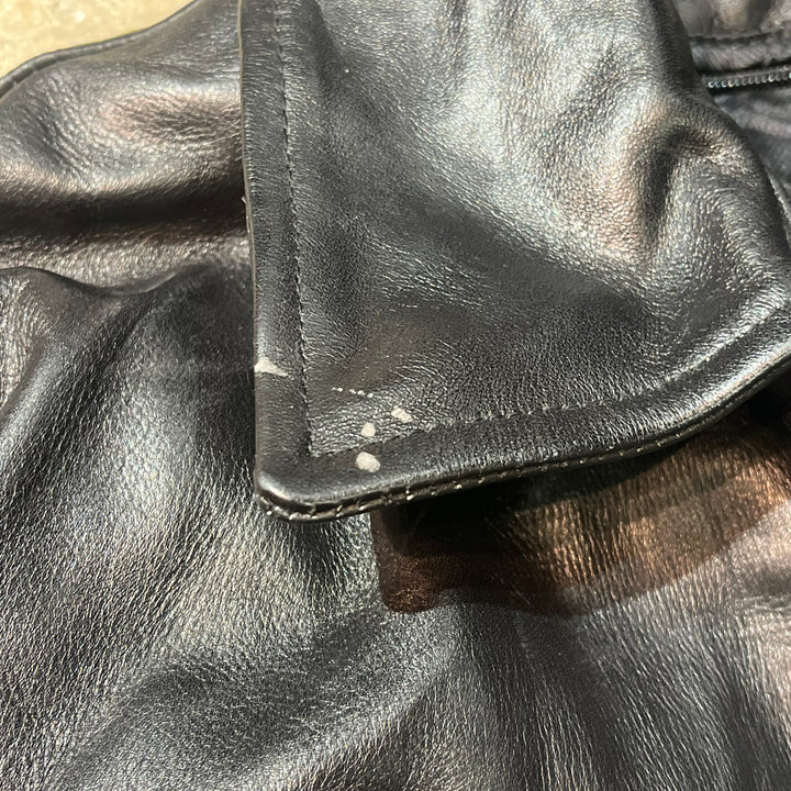 古着 WILSONS LEATHER/ ウィルソンズレザー/ 本革ジップアップレザージャケット/ 牛革/ サイズL