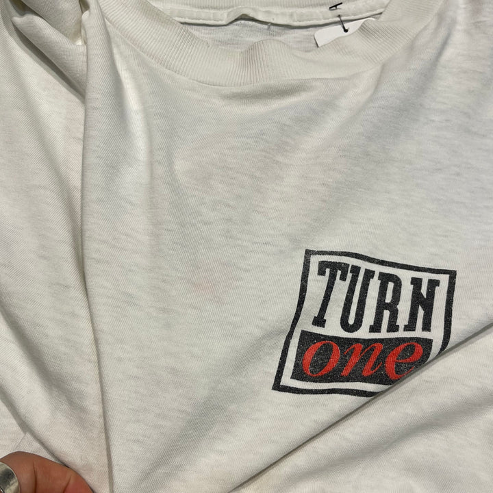 古着 91's TURN ONE/ターン ワン DUCATI 851 / オートバイ /ヴィンテージ シングルステッチ Tシャツ/サイズM相当