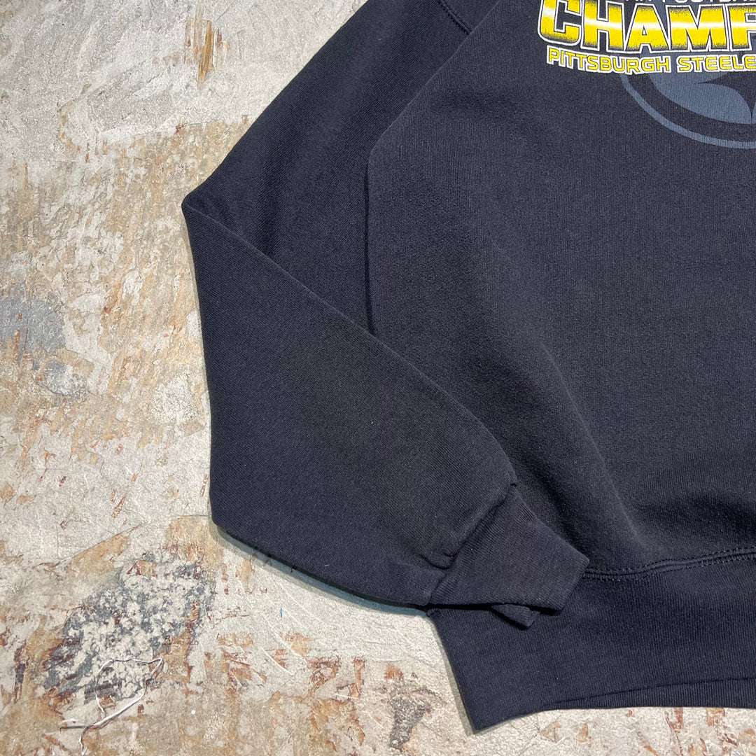 #3959 古着 NFL TEAM APPAREL/Crew neck sweat/クルーネックスウェット/CHAMPIONS PITTSBURGH STEELERS/サイズM