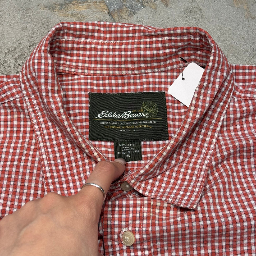 古着 EDDIE BAUER/ エディバウアー/ 半袖シャツ/ チェック柄/ サイズXL