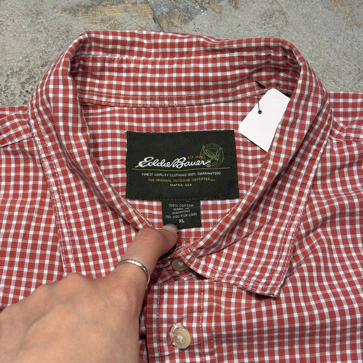 古着 EDDIE BAUER/ エディバウアー/ 半袖シャツ/ チェック柄/ サイズXL